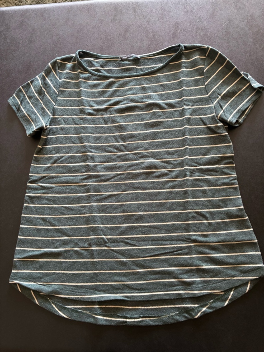 Pink Clover Green Striped Short Sleeve Tee